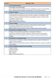 Tybcom Sem Cost Accounting Syllabus And Important Chapters