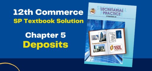 12th SP Chapter 5 Exercise (Deposits) - HSC Board - Free Solution 5 12th SP Chapter 5 Exercise