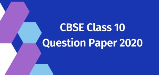 CBSE Class 10 Question Paper 2020