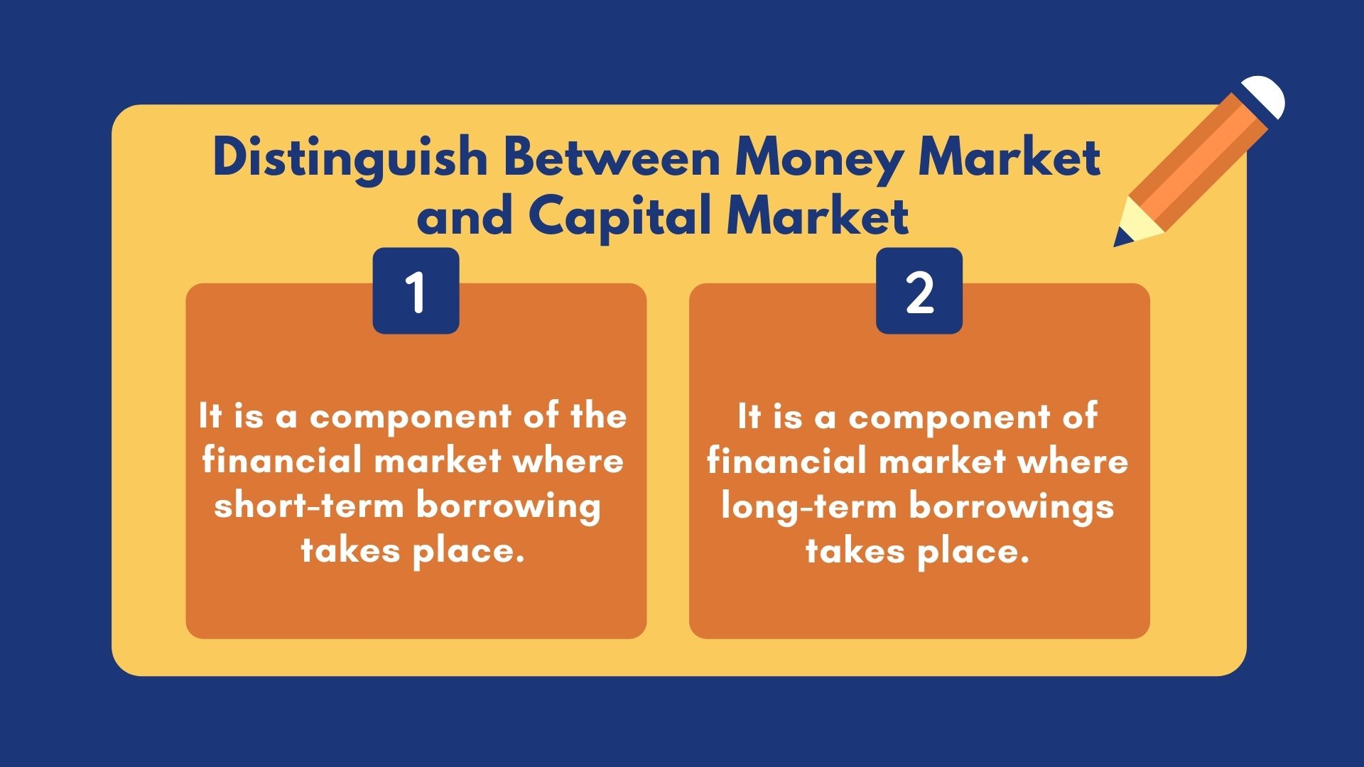 Distinguish Between Money Market and Capital Market (8 Points