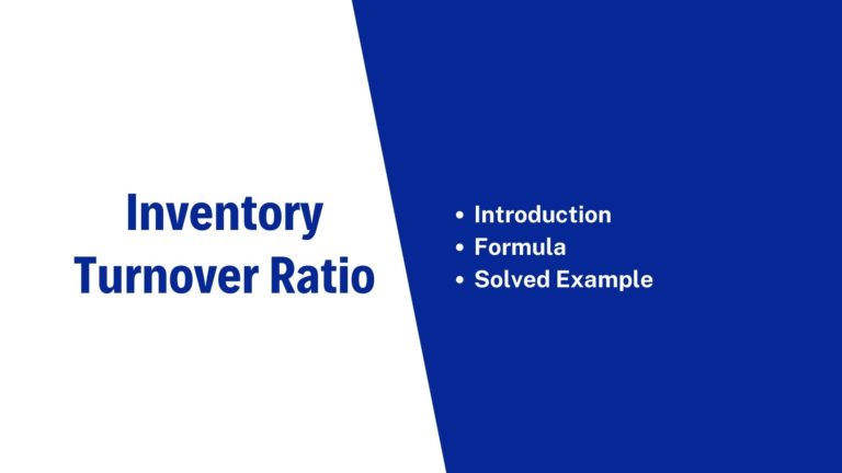 formula for inventory turnover ratio