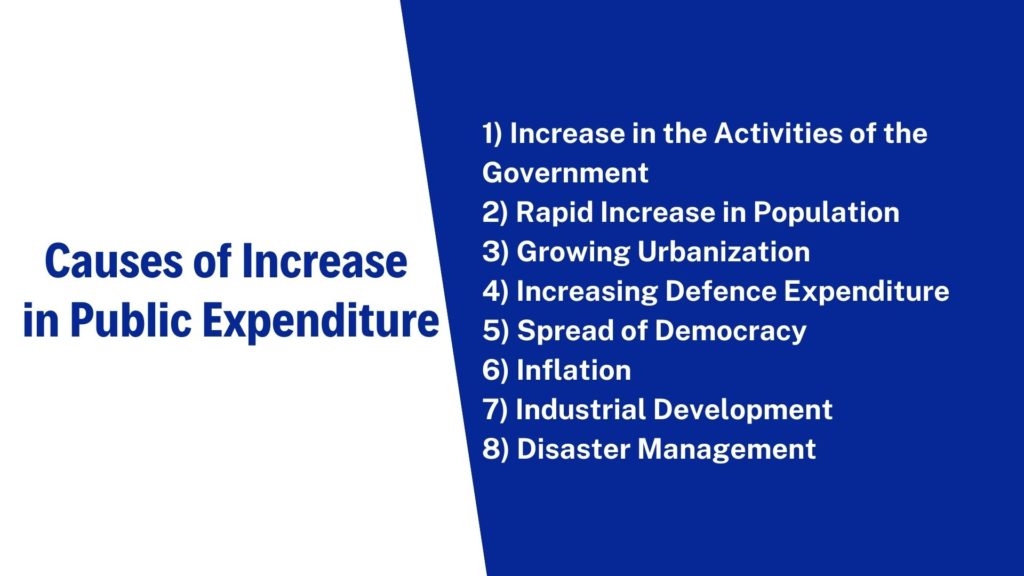 Causes of Increase in Public Expenditure