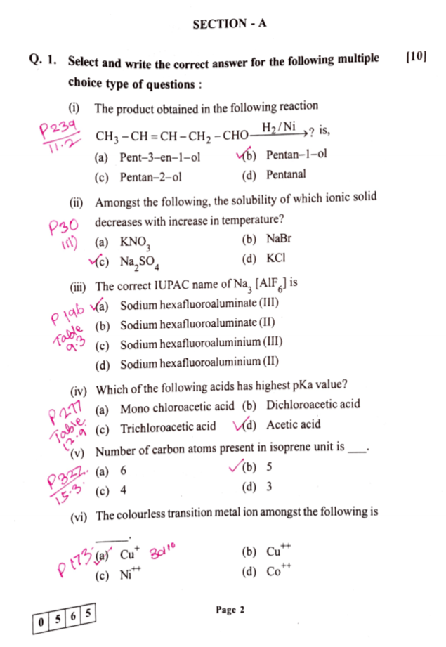 chemistry assignment answer hsc 2021 2nd week