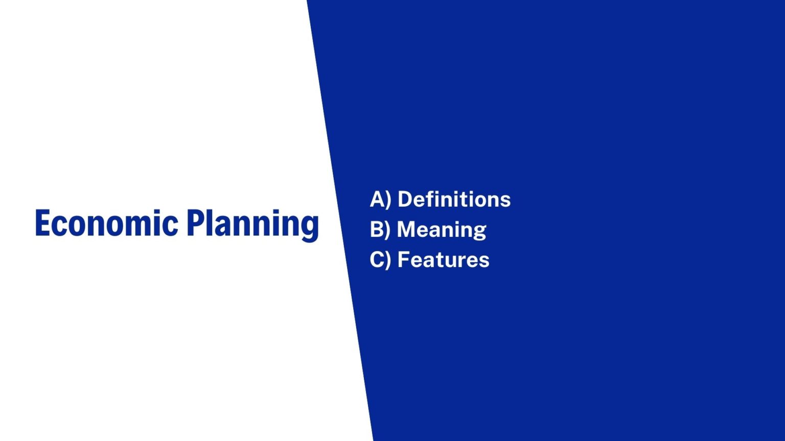 What Is The Economic Planning Definition