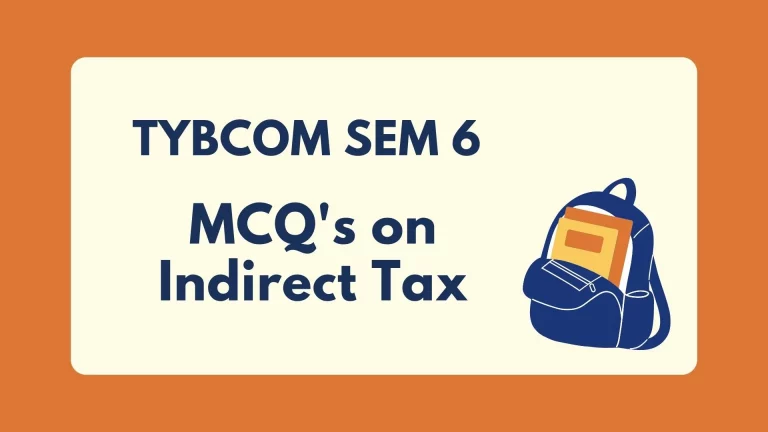 TYBCOM Sem 6 Indirect Tax MCQ