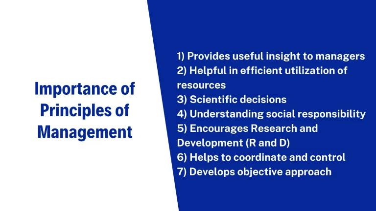 Importance of Principles of Management