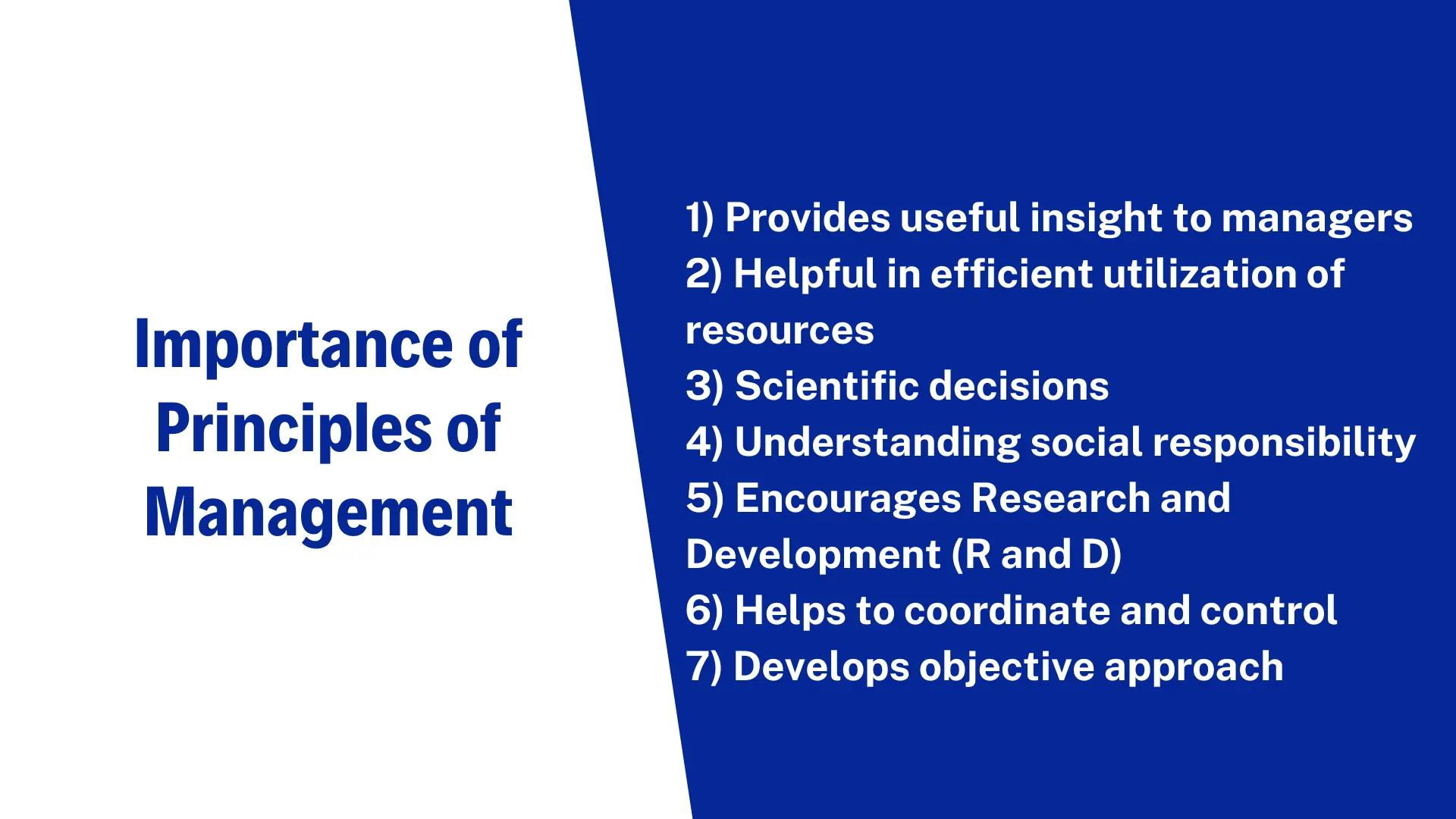 What is the importance of the principles of management?