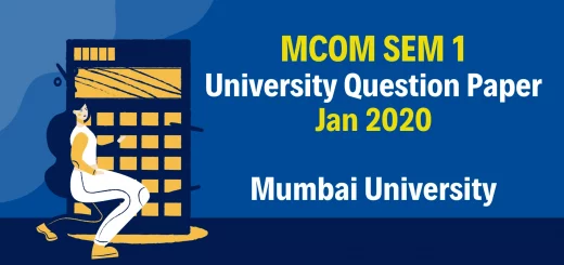 MCOM SEM 1 Question Papers Jan 2020